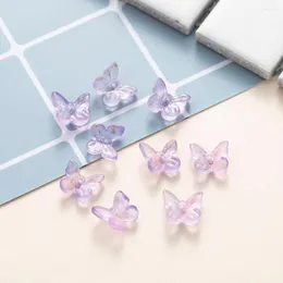 ديكورات فن الأظافر 50 PCS Aurora Butterfly Resin Matte Design 3D Japanese Style Charm Jewelry Gem Manicure DIY accessories