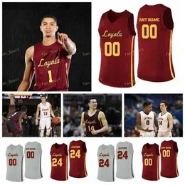 SJ NCAA College Loyola Chicago Ramblers баскетбольная майка 12 Кристиан Негрон 12 Маркиз Кеннеди 13 Клейтон Кастер Custom Stitched