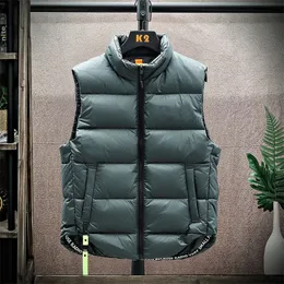 Colete de parkas de parkas de parkas inverno quente pato branco puffy acolchoado coletes coletes moda à prova de vento espessa roupas masculinas roupas 220922