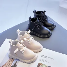 Botas bebês crianças meninos curtos sapatos outono inverno couro crianças moda criança meninas neve e08091 220921