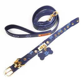 Hochwertige braune Luxus -Haustierkragen Leder Populärer Druckhund -Leine Fashion Pet Hals 6221 Q2