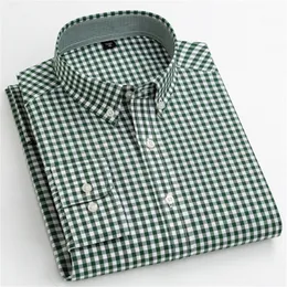 Mäns avslappnade skjortor Men's Casual Plaid skjorta Bekväm specialdesign Långärmad Easycare -skjortor Högkvalitativ 100 Cotton Smart Shirts 220921