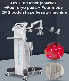 Мощный 3 в 1 6D Lipo Laser Laser -диод липолазер сжигание жировой целлюлит Удаление Cryolipolysis EMS Slim Machine Skin Омоложение затягивает оборудование для формы тела