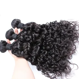 Fasci di capelli brasiliani Estensioni umane non trattate Colore nero naturale 1 pz 8A Trama di onde d'acqua per capelli