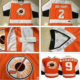 WSKT Men Slap Shot Shot Hockey Jersey 2 Ogie Ogilthorpe Syracuse Bulldoges 9 Tim Dr Hook McCracken Orange White Alternate Stitched Good Good Good Good