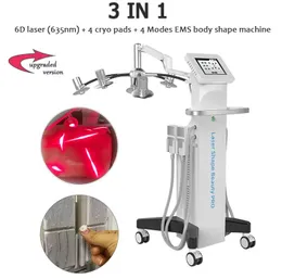 NY TECH 6D LIPOLASER SLAND MASKIN EMS Cryo Pads Slim Fat Removal Diode Laser 635nm röd viktminskning Kavitation Kroppsform SKINTIGHET Minska celluliter