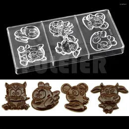 Bakningsverktyg 1 PC Chocolate Mold Plastic Cartoon Shape Polykarbonat Mögel Bakware Rektangel Matlagning