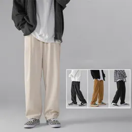 Erkek pantolonlar kadife modaya uygun marka gevşek düz Kore geniş bacak çift tarzı ev rahat bej siyah kahverengi 220922
