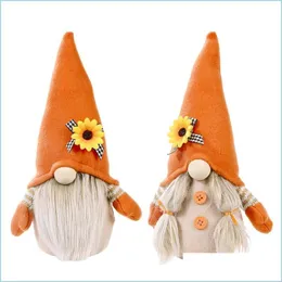 Party Decoration Harvest Festival Autumn Sunflower Faceless Doll Mall Bar Home Thanksgiving Halloween för Drop Delivery 2021 Yydhome DH6SF