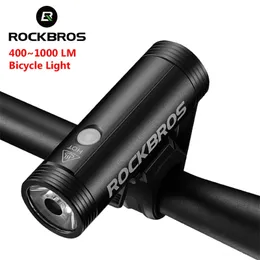 Fahrradbeleuchtung ROCKBROS Fahrradlicht Front-LED-Taschenlampe 200–1000 Lumen Fahrradscheinwerfer 4800 mAh wiederaufladbare USB-Fahrradlampe für MTB-Straße 220922