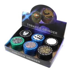 Shinny Colorful Grinders Metal tobacco smoke cigarette detector grinding smoking Grinder Fit Cool Gift Dry Herb