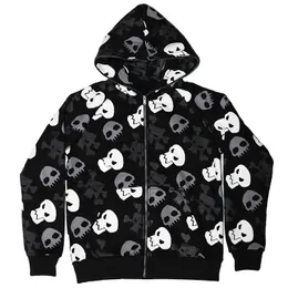 Men's Hoodies & Sweatshirts Pullover Oversized Zipper Fleece heavyweight full face zip hoodie halloween skull printing