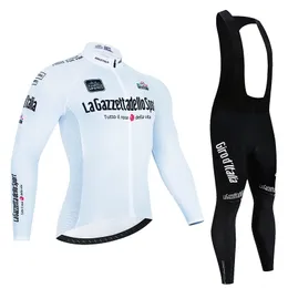 Велосипедные майки сборам Tour De Italy D'Italia Cycling Jersey Set Premium Anti-UP с длинным рукавом с длинным склоном.
