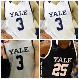 SJ NCAA College Yale Basketball Jersey 00 Jalen Gabbidon 1 Eze Dike 2 Eric Monroe 5 Azar Swain Custom Stitched