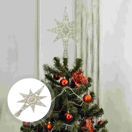 ديكورات عيد الميلاد شجرة النجمة Topper Xmas Treetop Decoration Homeornament Decor Decor Glitter DIY Tag Farmarling Twinkling Hat