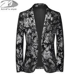 Męskie garnitury Blazers Autumnwinter Kurtka Klasyczna kwiat print płaszcza bankietowa piosenkarka gospodarz wieczorny sukienka Męska Slim Fit Blazer 220922