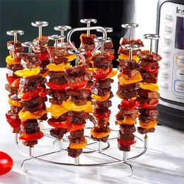 BBQ Narzędzia Akcesoria kuchenne Air Fryer Rack Grill Basket Stand Pieczenie Mięso Uchwyt do żywności