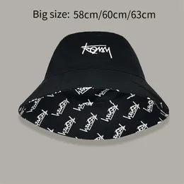 Stingy Brim Hats Big Head XL Size Letter Bucket for Men Double-Sided Women Floral Fisherman Summer Casual Street Sun Bob Panama 220922