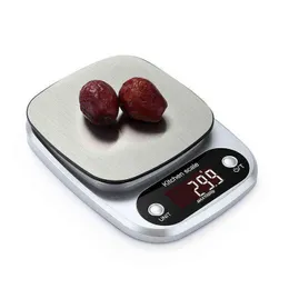 Household Kitchen Scale Electronic Food Scales Baking Measuring Tool Stainless Steel Platform LCD Display 10Kg 0.1g Medicinal Herbs Fruits RRB15654