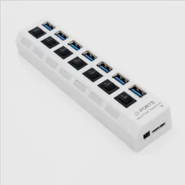 3.0 Hub USB Multi Splitter 3 Hab Power Adapter 7 Port Multiple Expander USB3 mit Schalter für PC Laptop