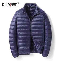 Men's Down Parkas QUANBO Lightweight Packable Jacket Breathable Puffy Coat Water-Resistant Top Quality Male Puffer 220922