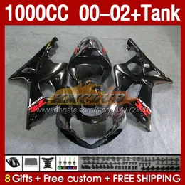 Injection Fairings & Tank For SUZUKI GSXR 1000 CC 1000CC K2 GSXR-1000 2000-02 Bodys 155No.84 GSX R1000 GSXR1000 2001 2002 2002 GSX-R1000 00 01 02 OEM Fairing factory black