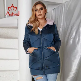 Women s Plus Size Outerwear Coats Astrid winter jacket women ontrast color Waterproof fabric with cap thick cotton clothing warm parka M 2090 220922