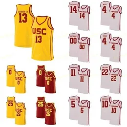 SJ NCAA KOLEJİ USC Truva atları Basketbol Forması 34 Victor Uyaelunmo 4 Chimezie Metu Daniel Utomi Kevin Porter Jr Özel dikişli