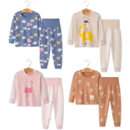 Pijama crianças 2pc de manga longa desenho animado crianças roupas de dormir roupas de bebê roupas de sono outono algodão criança pijamas menino