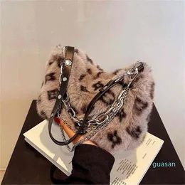 Faux Pelz Winter Damen Kette Schulter Tasche Mode Designer frauen Handtasche Zipper Umhängetasche Luxus Marke Messenger Totes