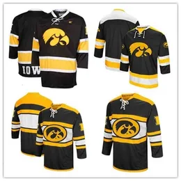 Wskt Customized Iowa Hawkeyes NCAA College Jerseys Men's Custom Any Name Any Number Good Quality Ice Hockey Cheap Jersey S-4XL