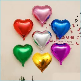 Party Decoration 10pcs 10inch Pink Heart Foil Helium Balloons Wedding Happy Birthday ADT Aluminium Love Anniversaire Ballons Yydhome Dhe8b