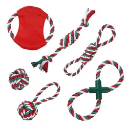 Toys de corda de cachorro de Natal Play Interactive Play Xmas tema Pet Chew Toys Crutch e Ball Shape para pequeno cão grande grande rre14374