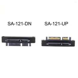 Computer Cables Jimier Extension Adapter Convertor SATA 22Pin 7 15 Male To 22P Female 90 Degree Up Angled Down Black