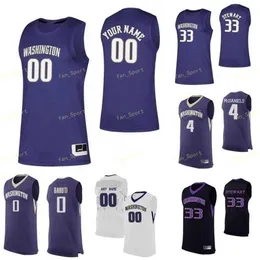 Sj NCAA College Washington Huskies Basketball Jersey 0 Jaden McDaniels Quade Green 1 David Crisp Nate Roberts Custom Stitched