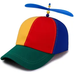 Caps de bola moda moda colorida bambu lib￩lula retchwork tap bon￩ de helic￳ptero adulto helic￳ptero engra￧ado hapsa de pai 220921