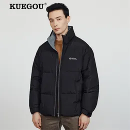 Men's Down Parkas KUEGOU Winter Thick Jackets Warm 90% White Duck Coats Quality Basic Puffer Jacket Waist Zip Plus Size 3157 220922