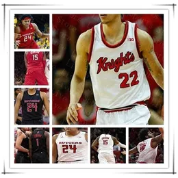 Wskt 2021 Rutgers Scarlet Knights Basketball Custom Ron Harper Jr. Geo Baker Akwasi Yeboah Jacob Young Shaq Carter Men's Stitched Jersey 4XL