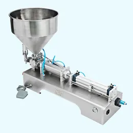 Paste Peanut Butter Chili Sauce Filling Machine Quantitative Pneumatic Liquid Filler Food Stir Mixing Filling Machines