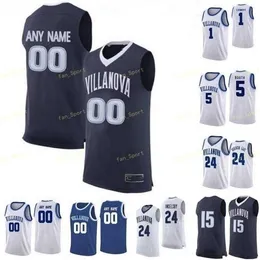 SJ NCAA College Villanova Wildcats Basketball Jersey 1 Bryan Antoine Jalen Brunson 10 Donte Divincenzo Cole Swider Custom Stitched