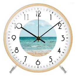 Wall Clocks Fashion Simple Clock Solid Wood Table Ornaments Desk Sitting Room Pendulum Silent