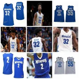 SJ NCAA College Memps Tigers Basketball Jersey 23 Malcolm Dandridge 23 Rose 25 Hardaway 30 Evin Olds Customed Stitched