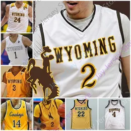 NIK1 Custom Wyoming Cowboys Basketball Jersey College NCAA Ларри Нэнс -младший Хантер Мальдонадо Джейк Хендрикс Кване Мрамор II Томпсон Тейлор