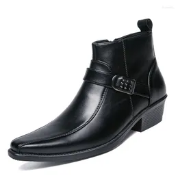 Stivali Designer di marca italiana Moda uomo Caviglia Scarpe in vera pelle Punta a punta Scarpe Oxford Gioventù Botas Uomo Zapatos De Hombre