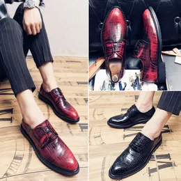 Brogues Dress Shoes Embossing Polishing Plaid Engraving Wingtips Lace-Up Fashion Business Casual Wedding Everyday Men's Big Size38-46