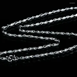 チェーンMiqiao 925 Sterling Silver Bamboo Ingot Melon Seed Chain Long 45 50 55 60 cm幅1.6 1.8 2 2.5 3 3.2 3.5 3.8 4 mmマンネックレス