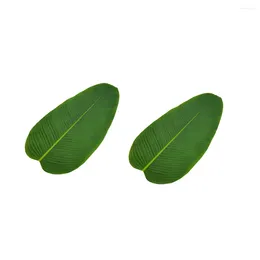 Decorative Flowers 5Pcs Artificial Canna Leaves Boneless Musa Basjoo Leaf Banana For Hawaiian Parties And Wedding Green