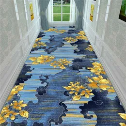 Carpets Pastoral Style Floral Area Rugs Home Decorative Sofa Floor Mat Flannel Anti-slip Bedroom Kitchen Long Living Room