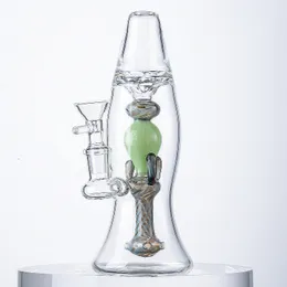Narghilè da 8 pollici Bong in vetro spesso Lava Lamp Oil Dab Rigs Percolatore Bong 14mm Femmina Joint Water Pipe Glass Beaker Bong con ciotola