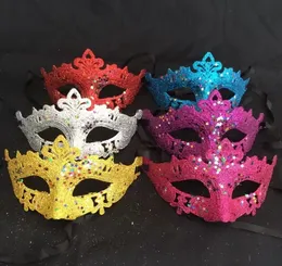 Maschere di Halloween Masquerade Mardi Gras Festa di ballo veneziano Faccia Oro splendente Maschera per feste Singolo partito Principessa RRE14418